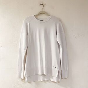 Sweaty Betty Ribbed Crewneck Pullover in White Medium